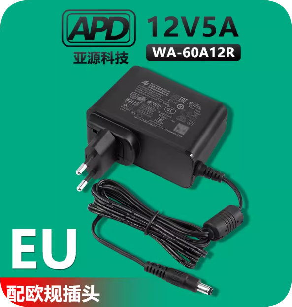 *Brand NEW*APD WA-60A12R 12V 5A 60W AC to DC Adapter EU Plug Power Supply